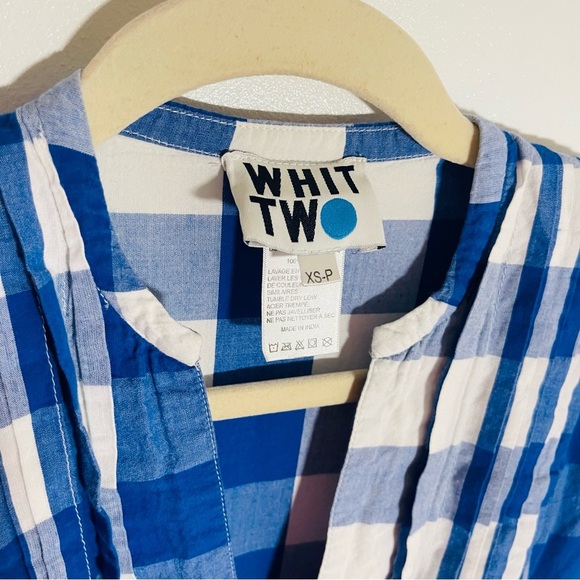 Anthropologie WHIT TWO Gingham Tiered Midi Dress Preppy Coastal Spring Summer - Picture 4 of 10